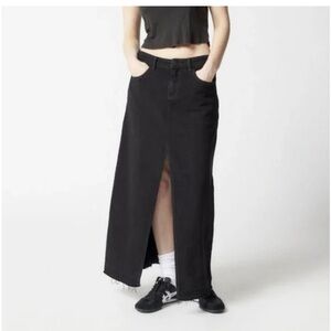 BDG Black Maxi Skirt with Front Slit